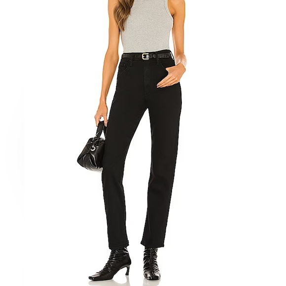 MOTHER high waisted rider skimp jeans black not guilty - Picture 1 of 16